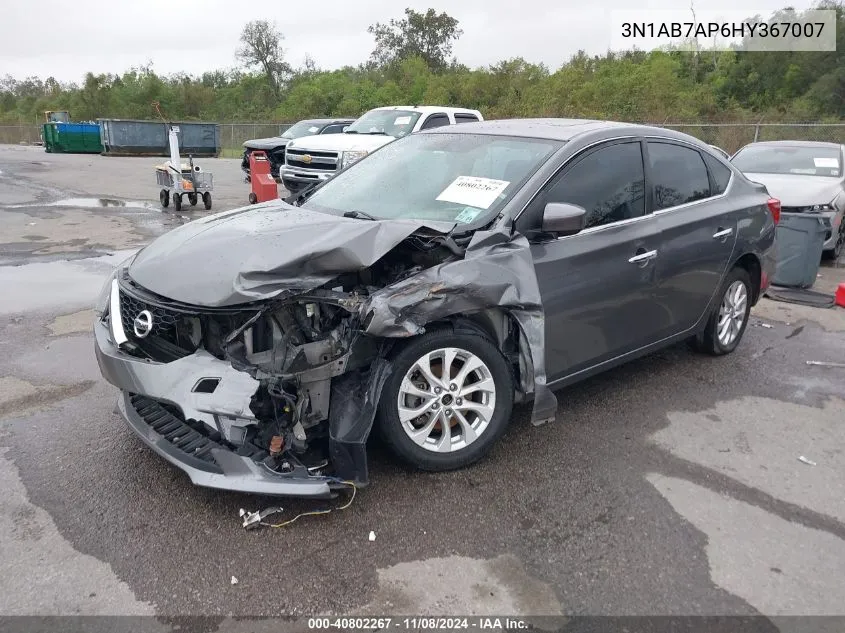 2017 Nissan Sentra Sv VIN: 3N1AB7AP6HY367007 Lot: 40802267