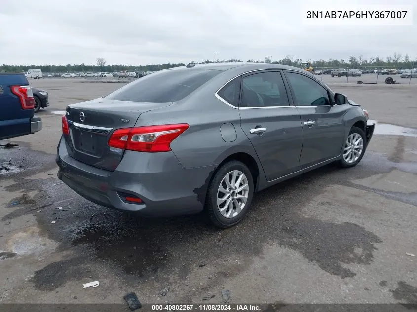 2017 Nissan Sentra Sv VIN: 3N1AB7AP6HY367007 Lot: 40802267