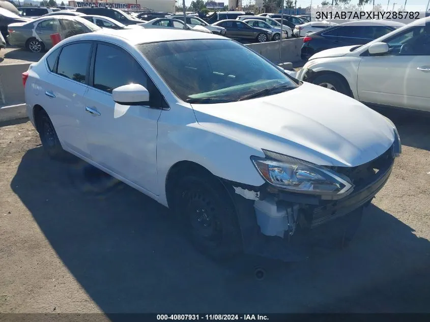 2017 Nissan Sentra S VIN: 3N1AB7APXHY285782 Lot: 40807931