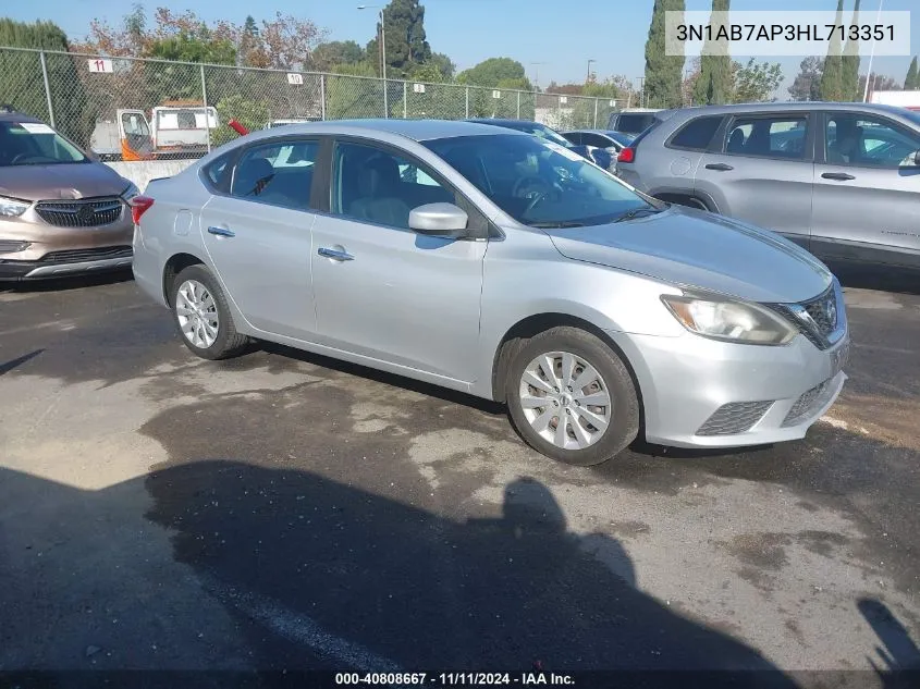 2017 Nissan Sentra S/Sv/Sr/Sl VIN: 3N1AB7AP3HL713351 Lot: 40808667