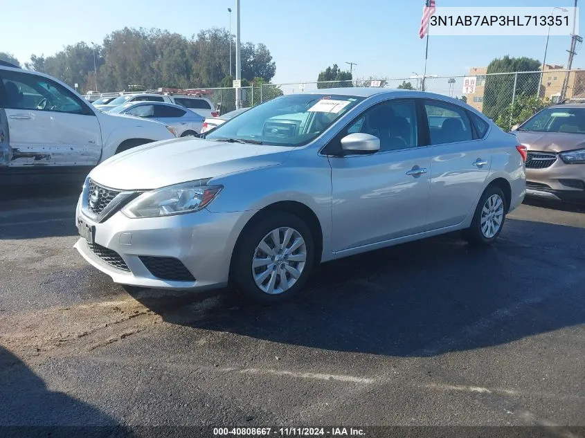 2017 Nissan Sentra S/Sv/Sr/Sl VIN: 3N1AB7AP3HL713351 Lot: 40808667