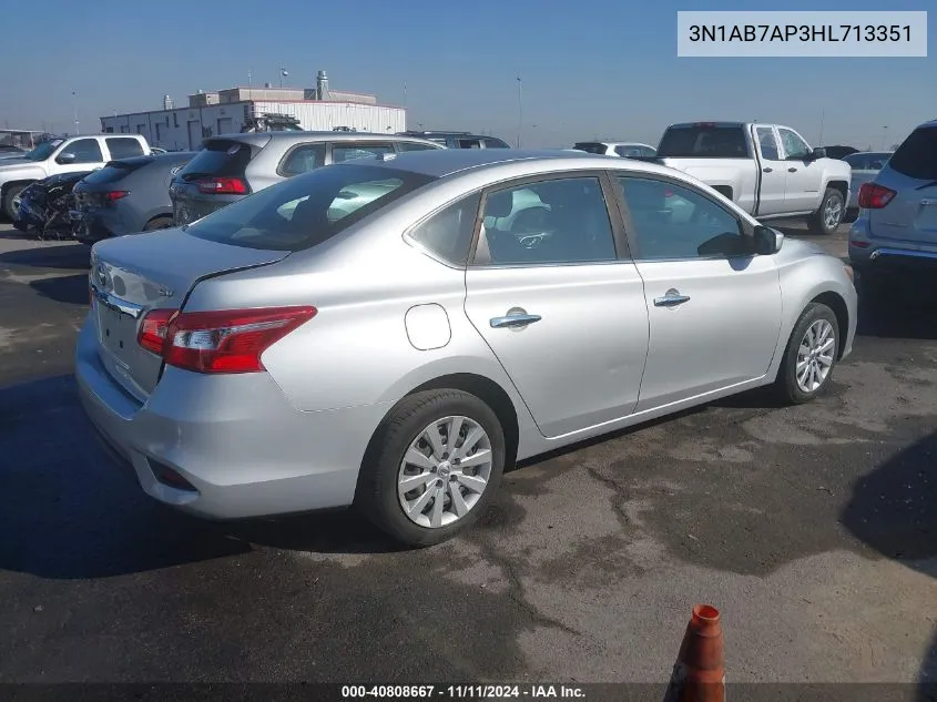 2017 Nissan Sentra S/Sv/Sr/Sl VIN: 3N1AB7AP3HL713351 Lot: 40808667