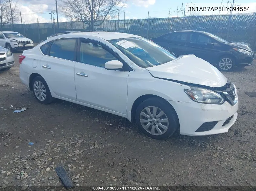 2017 Nissan Sentra S VIN: 3N1AB7AP5HY394554 Lot: 40819698