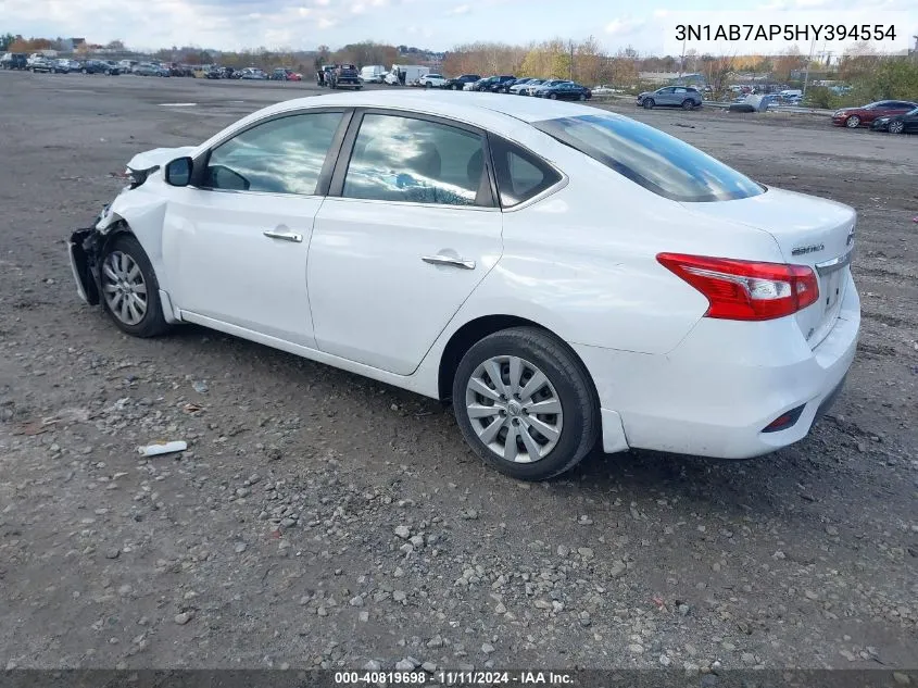 2017 Nissan Sentra S VIN: 3N1AB7AP5HY394554 Lot: 40819698