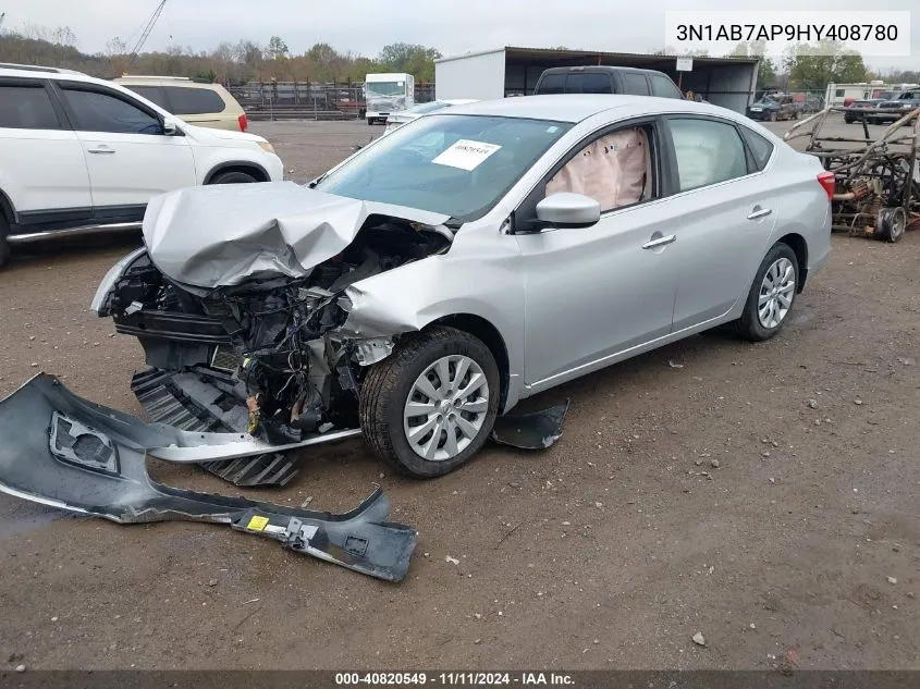 2017 Nissan Sentra S/Sv/Sr/Sl VIN: 3N1AB7AP9HY408780 Lot: 40820549