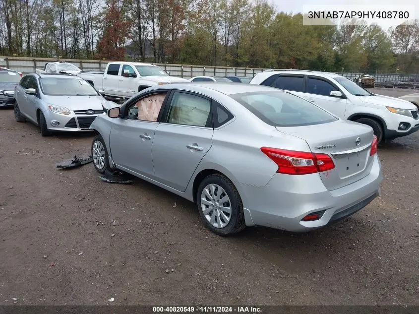 2017 Nissan Sentra S/Sv/Sr/Sl VIN: 3N1AB7AP9HY408780 Lot: 40820549