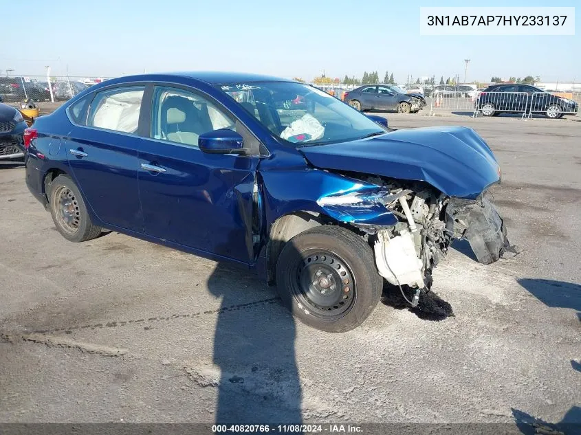 2017 Nissan Sentra S VIN: 3N1AB7AP7HY233137 Lot: 40820766