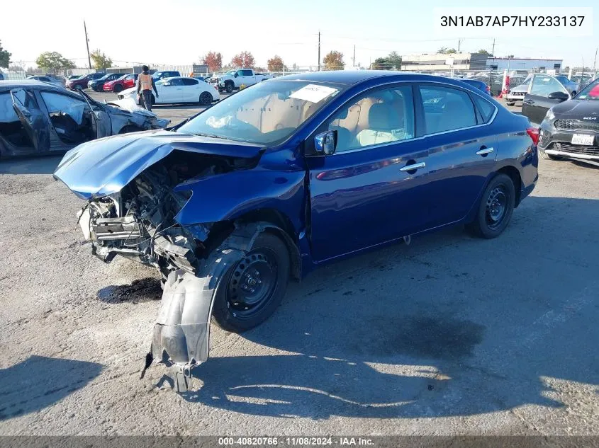 2017 Nissan Sentra S VIN: 3N1AB7AP7HY233137 Lot: 40820766