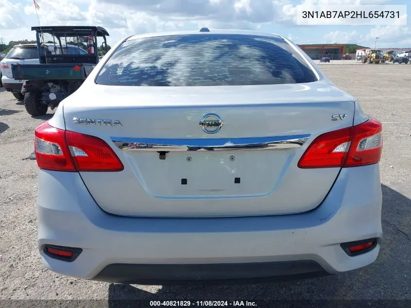 2017 Nissan Sentra Sv VIN: 3N1AB7AP2HL654731 Lot: 40821829