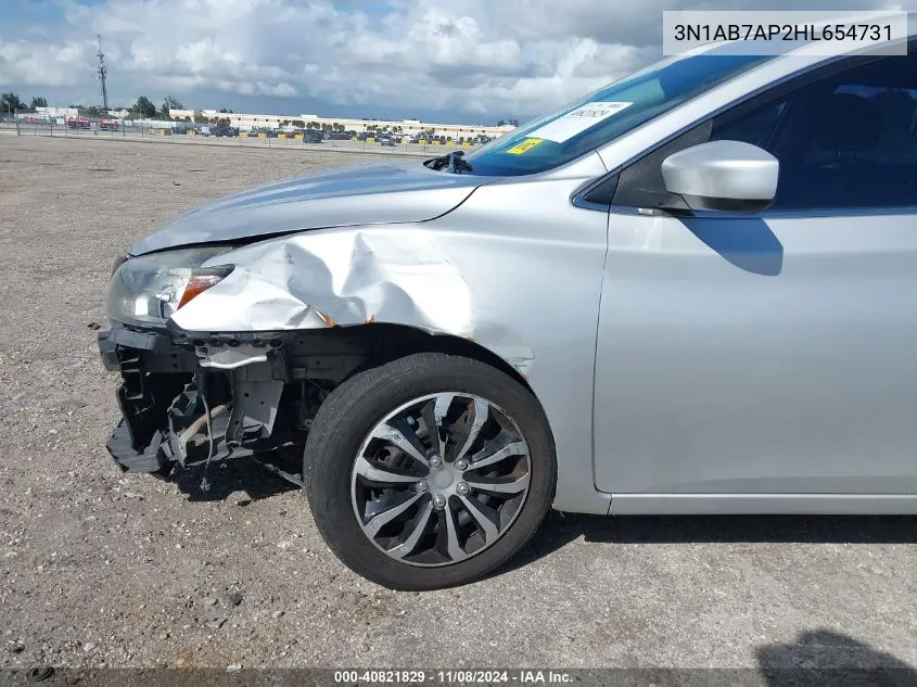 2017 Nissan Sentra Sv VIN: 3N1AB7AP2HL654731 Lot: 40821829