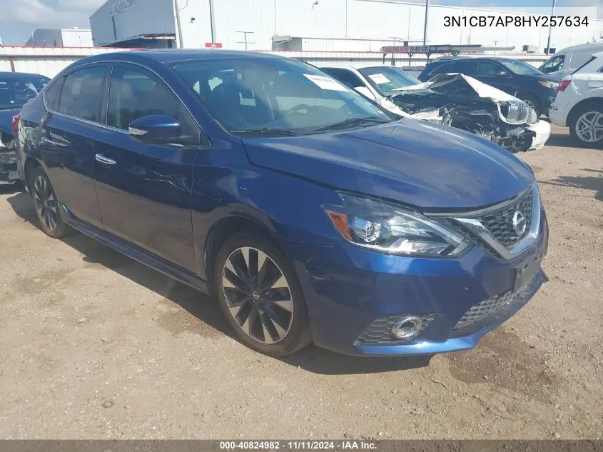 2017 Nissan Sentra Sr Turbo VIN: 3N1CB7AP8HY257634 Lot: 40824982