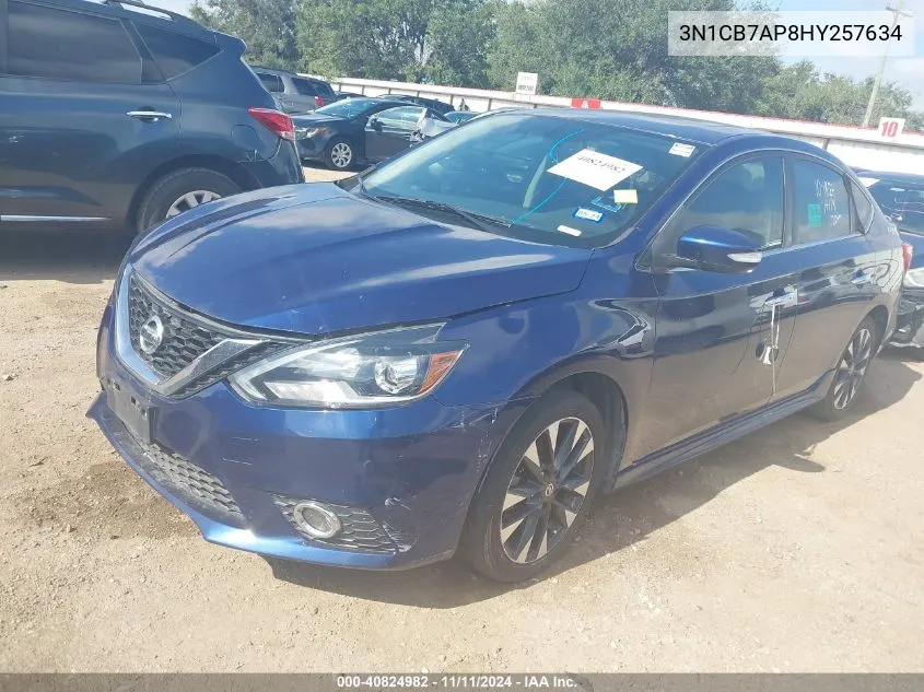 2017 Nissan Sentra Sr Turbo VIN: 3N1CB7AP8HY257634 Lot: 40824982