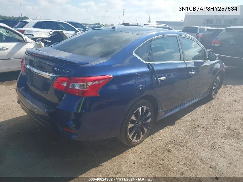 2017 Nissan Sentra Sr Turbo VIN: 3N1CB7AP8HY257634 Lot: 40824982