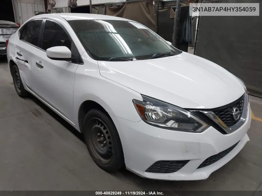 2017 Nissan Sentra S VIN: 3N1AB7AP4HY354059 Lot: 40829249