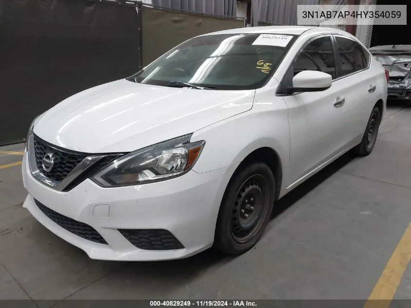 2017 Nissan Sentra S VIN: 3N1AB7AP4HY354059 Lot: 40829249