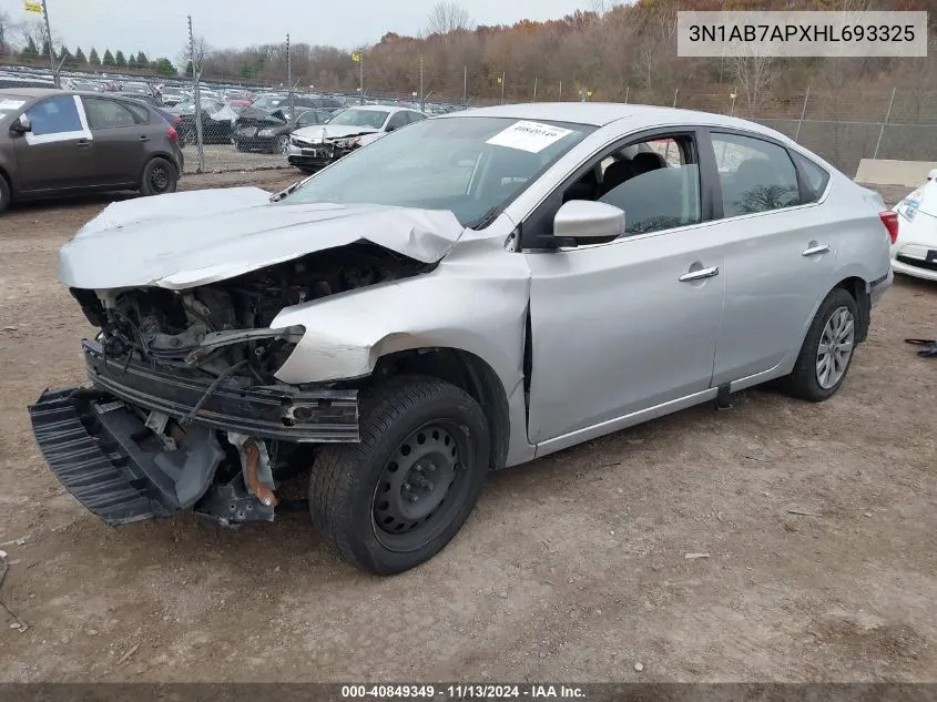 2017 Nissan Sentra Sv VIN: 3N1AB7APXHL693325 Lot: 40849349