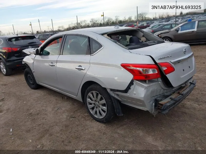 2017 Nissan Sentra Sv VIN: 3N1AB7APXHL693325 Lot: 40849349