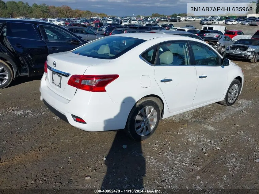 2017 Nissan Sentra S VIN: 3N1AB7AP4HL635968 Lot: 40852479