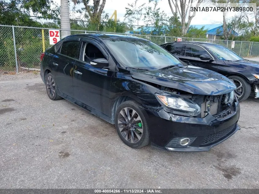 2017 Nissan Sentra Sr VIN: 3N1AB7AP2HY389800 Lot: 40854266