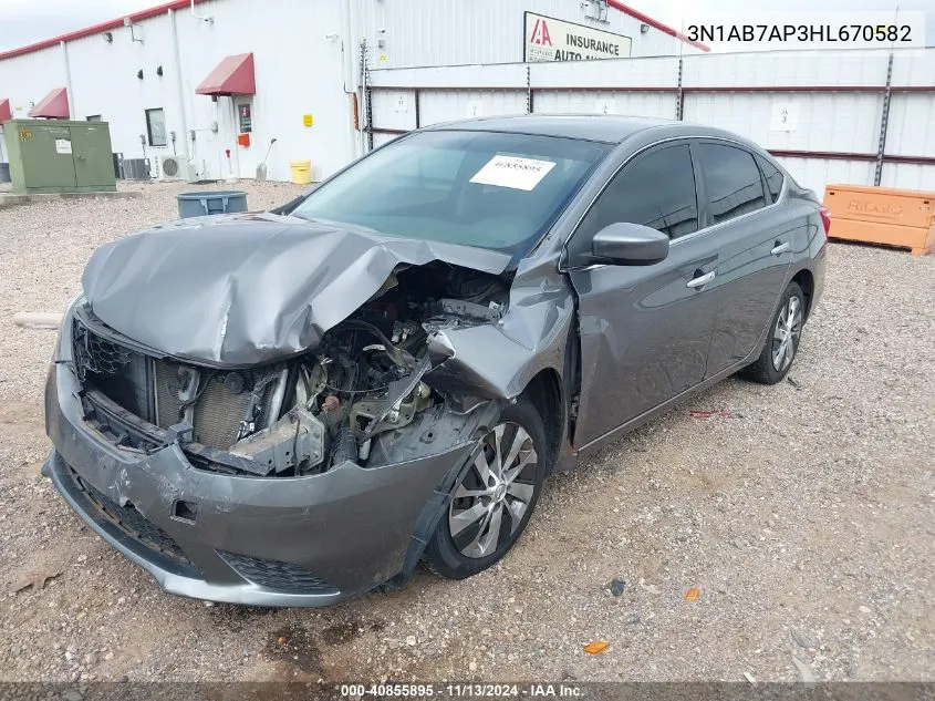 2017 Nissan Sentra Sv VIN: 3N1AB7AP3HL670582 Lot: 40855895