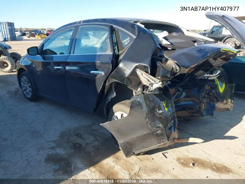 2017 Nissan Sentra S VIN: 3N1AB7AP1HY407977 Lot: 40918315