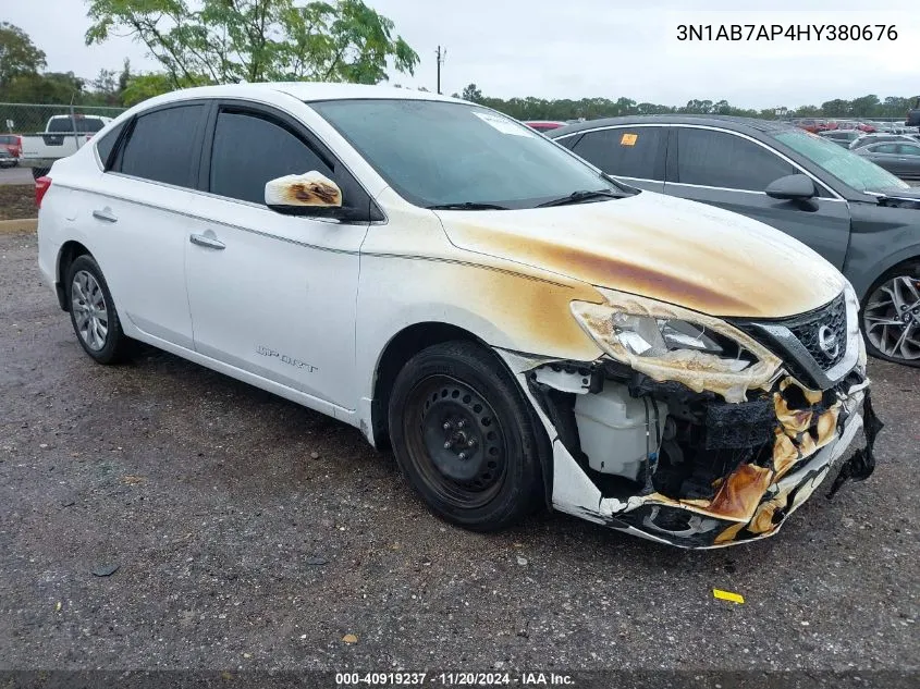 2017 Nissan Sentra Sv VIN: 3N1AB7AP4HY380676 Lot: 40919237