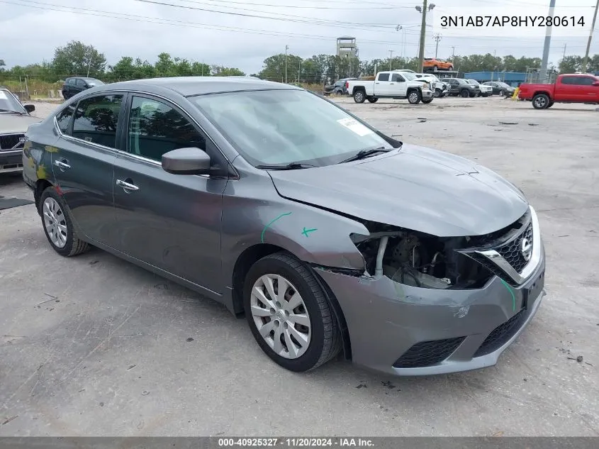 2017 Nissan Sentra Sv VIN: 3N1AB7AP8HY280614 Lot: 40925327