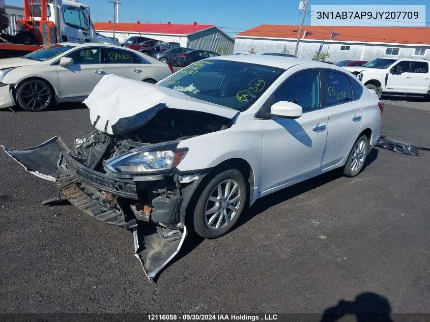 2018 Nissan Sentra S/Sv/Sr/Sl VIN: 3N1AB7AP9JY207709 Lot: 12116058