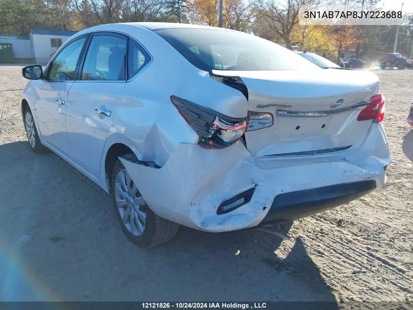 2018 Nissan Sentra VIN: 3N1AB7AP8JY223688 Lot: 12121826