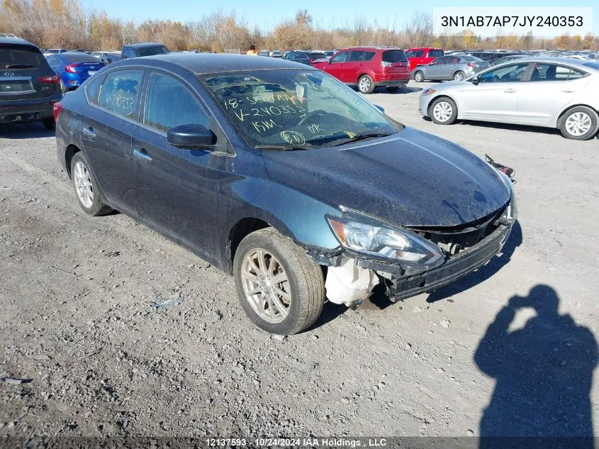 2018 Nissan Sentra VIN: 3N1AB7AP7JY240353 Lot: 12137593