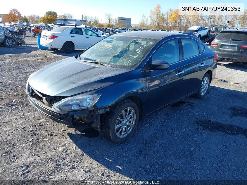 2018 Nissan Sentra VIN: 3N1AB7AP7JY240353 Lot: 12137593