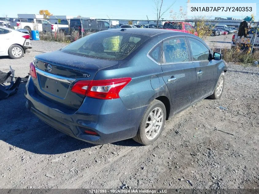 2018 Nissan Sentra VIN: 3N1AB7AP7JY240353 Lot: 12137593