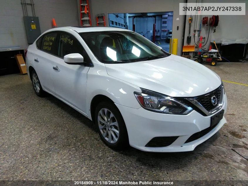 2018 Nissan Sentra 1.8 Sv VIN: 3N1AB7AP2JY247338 Lot: 20184908