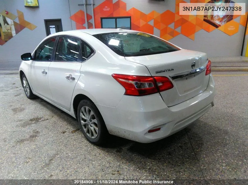 2018 Nissan Sentra 1.8 Sv VIN: 3N1AB7AP2JY247338 Lot: 20184908