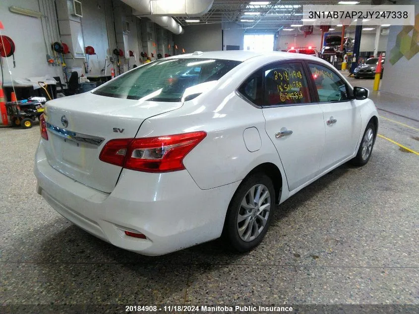 2018 Nissan Sentra 1.8 Sv VIN: 3N1AB7AP2JY247338 Lot: 20184908