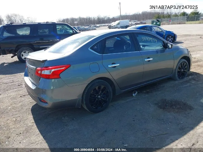 2018 Nissan Sentra S VIN: 3N1AB7AP3JY247025 Lot: 38904554