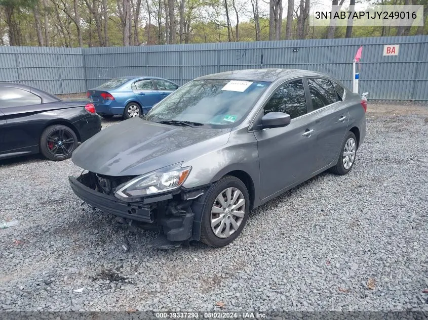 2018 Nissan Sentra S VIN: 3N1AB7AP1JY249016 Lot: 39337293