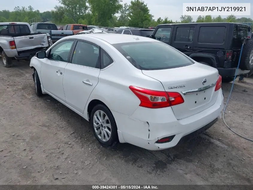 2018 Nissan Sentra Sv VIN: 3N1AB7AP1JY219921 Lot: 39424301