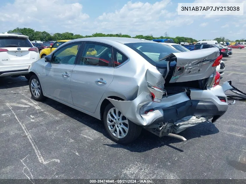 2018 Nissan Sentra Sv VIN: 3N1AB7AP7JY213038 Lot: 39474848