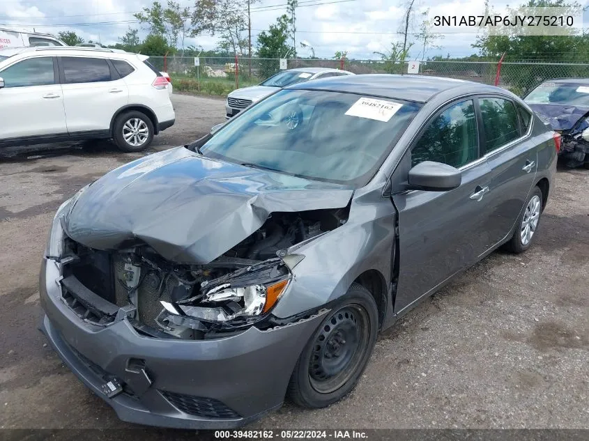 2018 Nissan Sentra S VIN: 3N1AB7AP6JY275210 Lot: 39482162