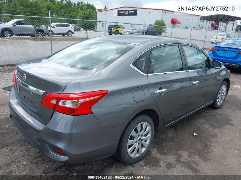 2018 Nissan Sentra S VIN: 3N1AB7AP6JY275210 Lot: 39482162