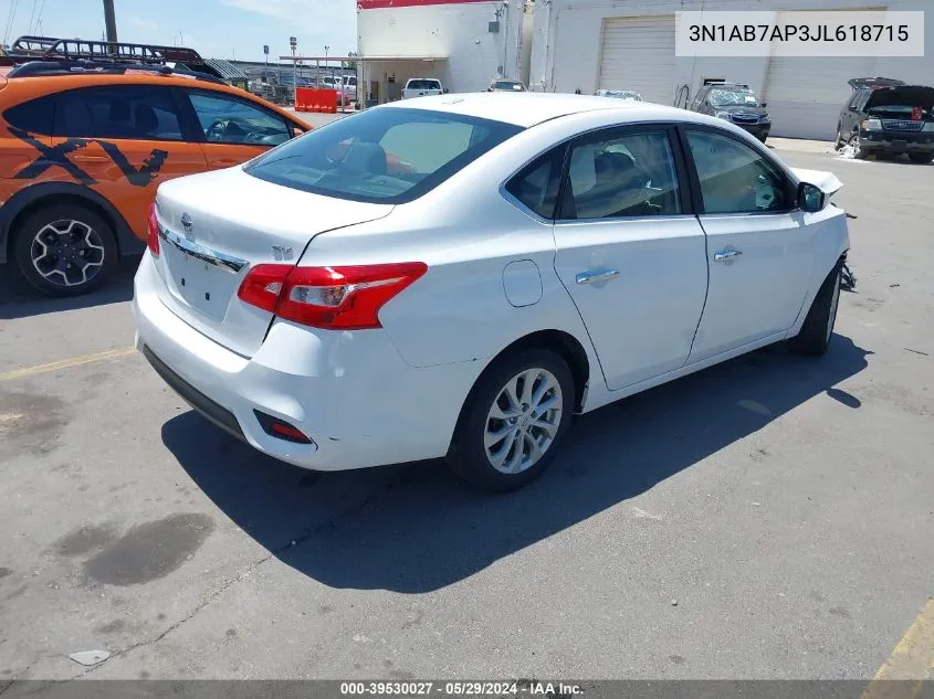 2018 Nissan Sentra Sv VIN: 3N1AB7AP3JL618715 Lot: 39530027