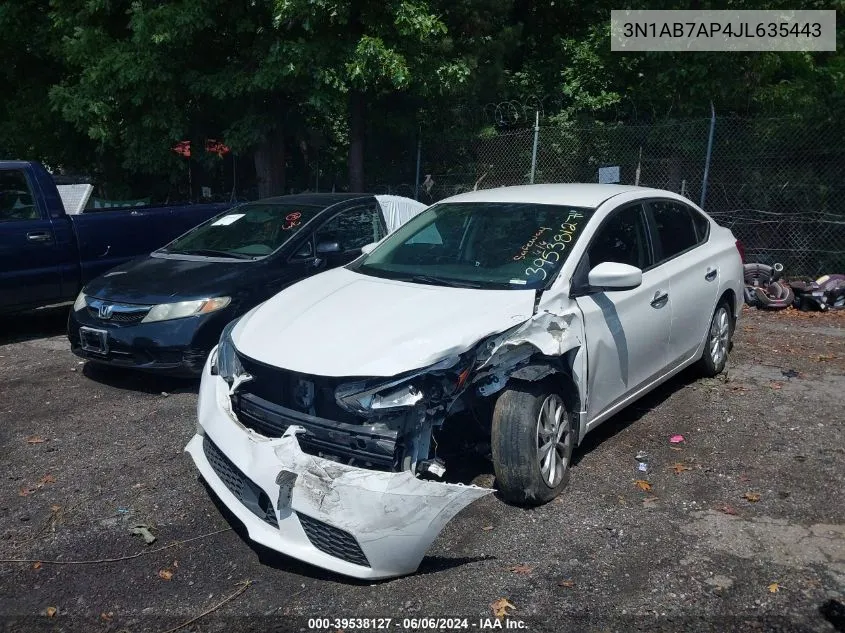 2018 Nissan Sentra Sv VIN: 3N1AB7AP4JL635443 Lot: 39538127