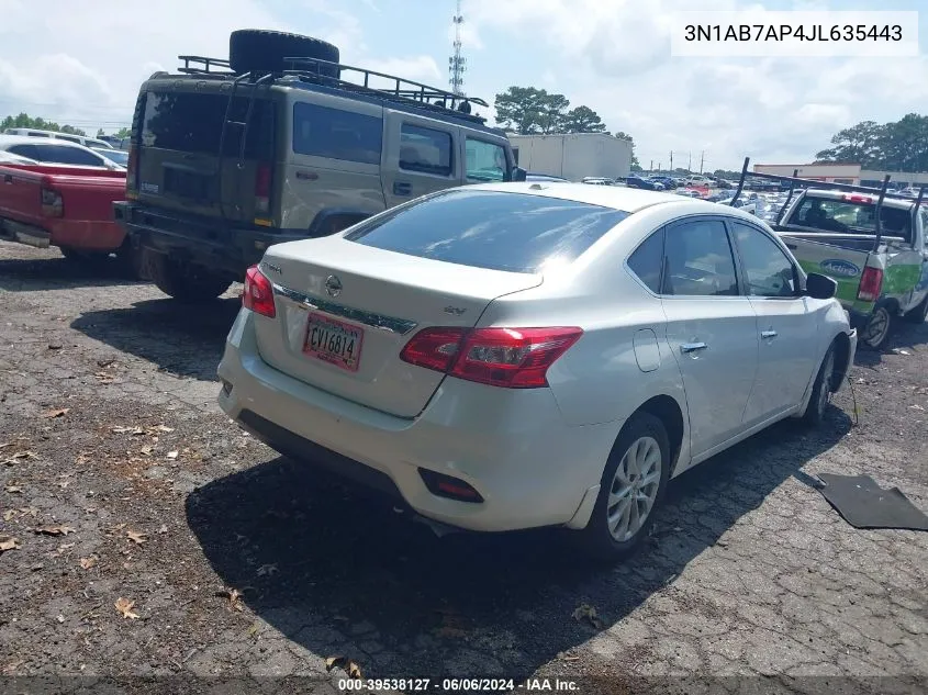 2018 Nissan Sentra Sv VIN: 3N1AB7AP4JL635443 Lot: 39538127