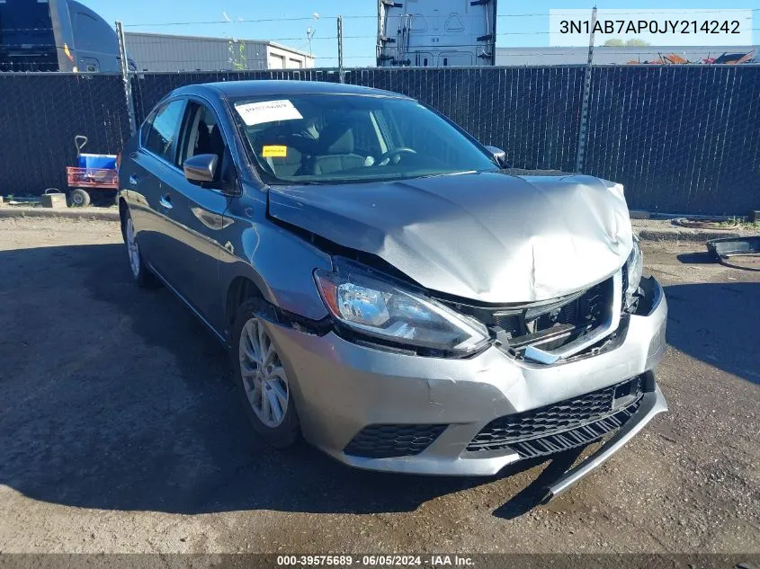 2018 Nissan Sentra Sv VIN: 3N1AB7AP0JY214242 Lot: 39575689