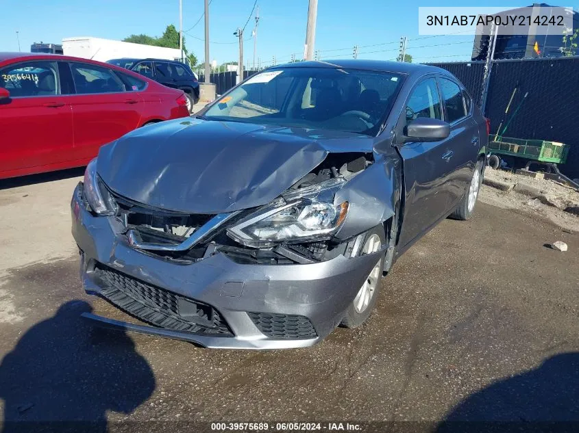 2018 Nissan Sentra Sv VIN: 3N1AB7AP0JY214242 Lot: 39575689