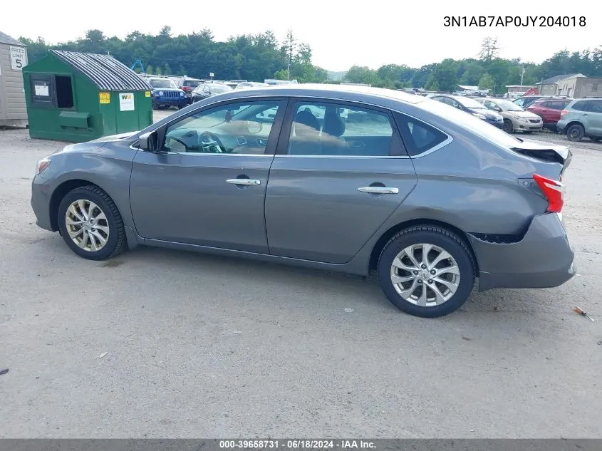 2018 Nissan Sentra Sv VIN: 3N1AB7AP0JY204018 Lot: 39658731