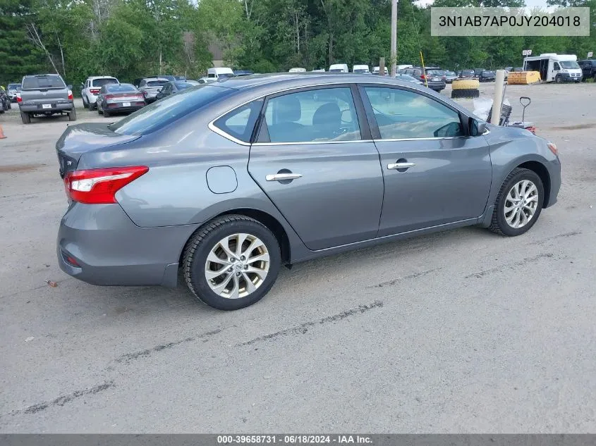 2018 Nissan Sentra Sv VIN: 3N1AB7AP0JY204018 Lot: 39658731