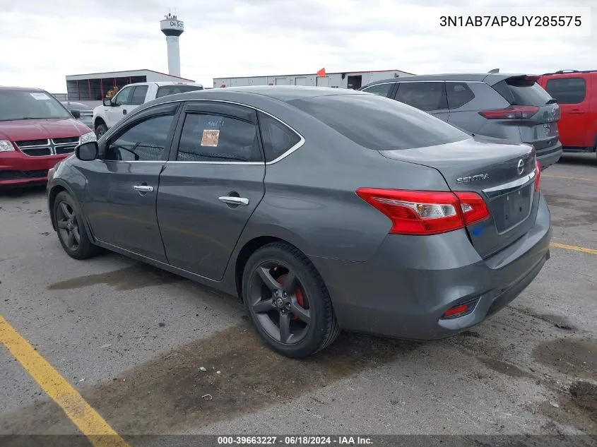 2018 Nissan Sentra S/Sl/Sr/Sv VIN: 3N1AB7AP8JY285575 Lot: 39663227