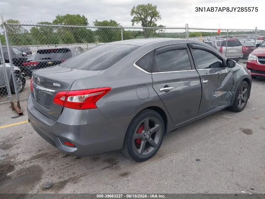 2018 Nissan Sentra S/Sl/Sr/Sv VIN: 3N1AB7AP8JY285575 Lot: 39663227